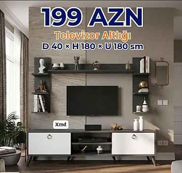 qazan tavalar: Televizor altlığı və divar rəf sistemi Ölçülər: - Dərinlik: 40 sm - — 1