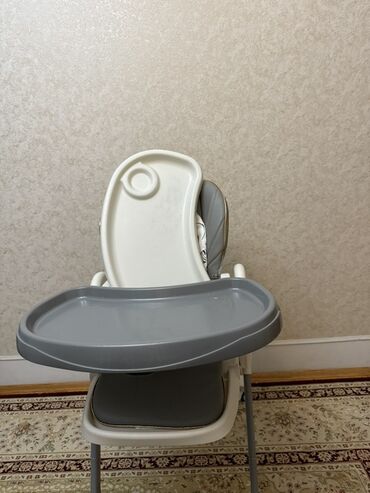 Yemək masaları, oturacaqları: Kidilo uşaq yemək stulu - Rəng: boz-ağ, naxışlı yumşaq içlik yastığı — 8