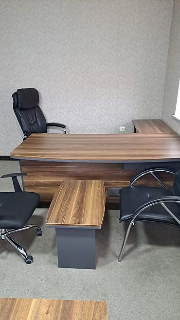 lepe: Ofis üçün L formalı menecer masasının dəsti - Material: laminat/MDF — 4