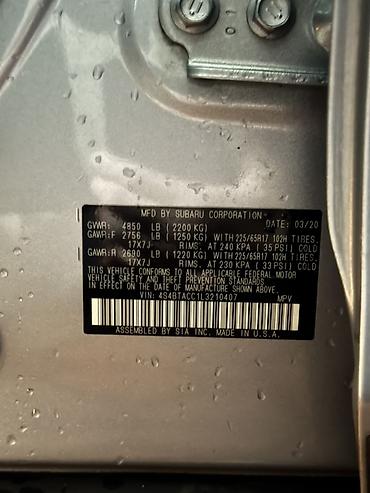 Subaru: Subaru Outback: 2020 г., 2.5 л, Вариатор, Бензин, Универсал — 11