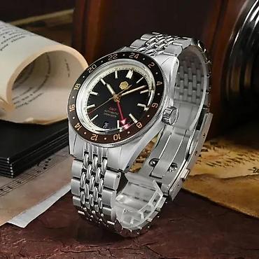 Ručni satovi: San Martin SN0116-G V4 GMT - 39.5mm - Crna/Braon — 2