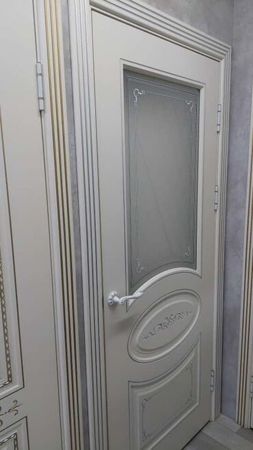 стекло в межкомнатную дверь: Межкомнатная дверь со стеклом, МДФ, Окрашенная, цвет - Бежевый