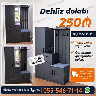 Dehliz dolabı – ölçü: 120×195×40 sm - Sifarişlə hazırlanır - Təhvil