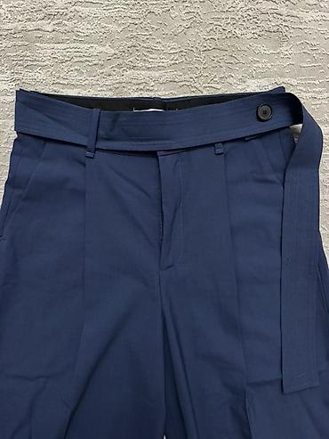 Брюки: Женские брюки ZARA, темно‑синие - Классический крой с легкими — 3
