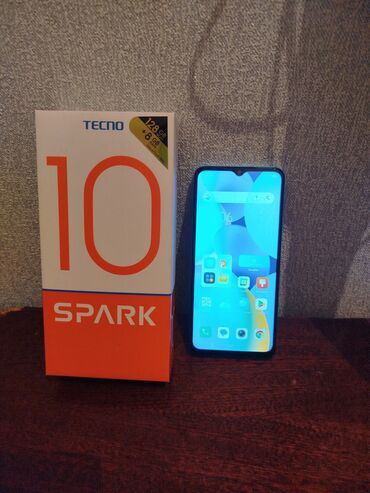 часы на телефон fly: Tecno Spark 10 4G, 128 GB, rəng - Mavi, Sensor, Barmaq izi, İki sim kartlı