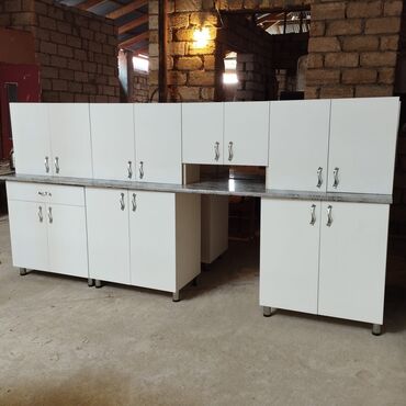 Ev üçün digər mebel: Mebil yendi ölcu 3 metir unvan masazır Ağ rəngdə modul mətbəx mebeli