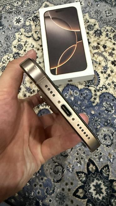 iphone 10plus: IPhone 16 Pro Max, Б/у, 256 ГБ, Desert Titanium, Зарядное устройство, Защитное стекло, Чехол, 92 % — 3
