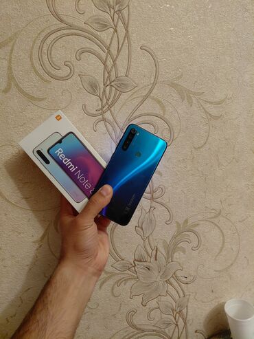 телефон fly iq4406: Redmi Note 8, 64 GB, rəng - Göy, Düyməli, Sensor, Barmaq izi
