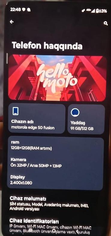 infinix 20 pro: Motorola Edge 50 Fusion, 512 GB, Barmaq izi — 7