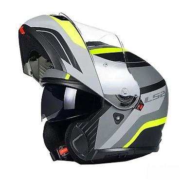 Ostali motocikli i skuteri: LS2 modularna kaciga – siva/fluorescentno žuta - Tip: preklopna — 3