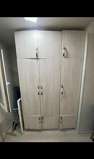 dolab ofis: İşlənmiş, 6 qapı, Boz, Taxta, Açılan, Düz dolab — 4