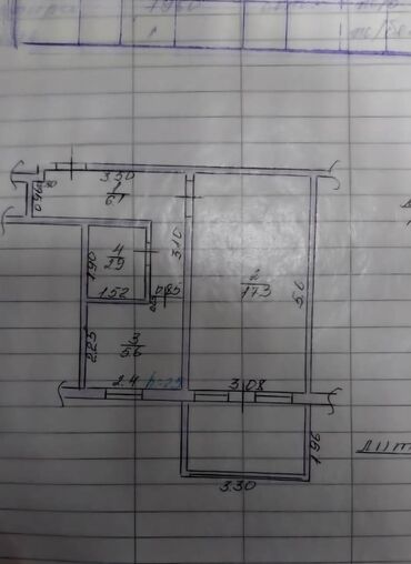 3 микрорайоне: 1 комната, 32 м², 104 серия, 4 этаж, Старый ремонт