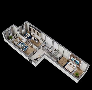 Продажа квартир: 2 комнаты, 82 м², Фрунзе мкр., Элитка, 9 этаж, ПСО (под самоотделку) — 5