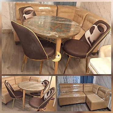 Mətbəx/künc dəsti: divan + masa + 3 stul - Yenidir, işlənməyib - lalafo.az -da Mətbəx/künc dəsti: divan + masa + 3 stul - Yenidir, işlənməyib -