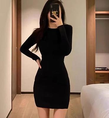 Повседневное платье, Короткая модель, Трикотаж, Футляр, M