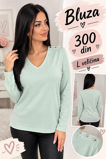 stradivarius pidzame: Bluza sa dugim rukavima, V-izrezom i dekorativnim metalnim dugmićima — 1