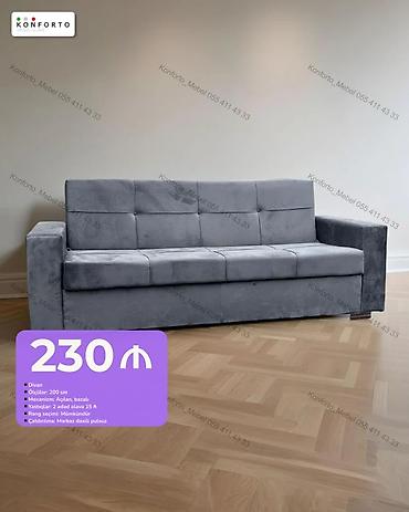 sade divan: Divan – rahat və funksional - Ölçü: 200 sm - Mexanizm: Açılan, bazalı — 1