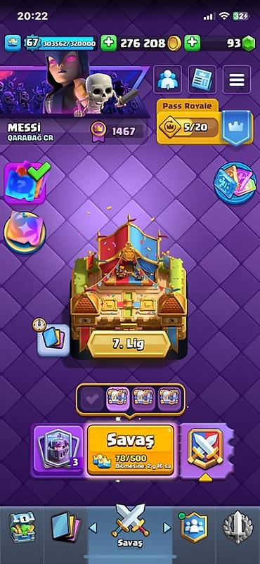 statuya: Clash Royale hesabı – güclü kolleksiya və yüksək göstəricilər - Kral — 1