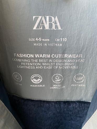 гусинный пух: Детская зимняя куртка-пуховик ZARA - Размер: 4–5 лет, рост 110 см — 3
