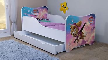 komode forma: Dečiji Krevet 160x80 cm Happy Kitty Sky + Fioka - Krevet za decu sa — 1
