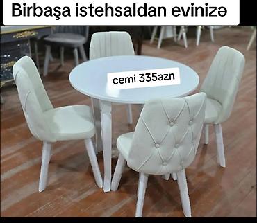 mdf panel: Mətbəx üçün, Yeni, Açılmayan, Yumru masa, 4 stul — 1