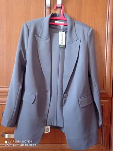 пиджак серый: Брючный костюм, Прямые, Пиджак, Турция, Осень-весна