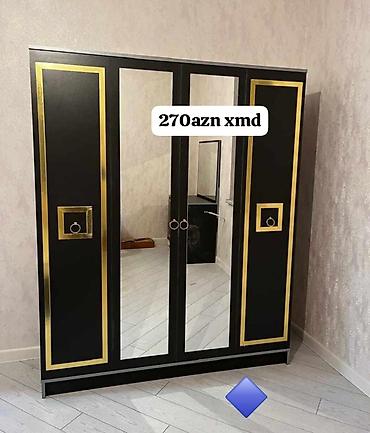 cuğun tava: Yeni, 4 qapılı, Güzgülü, Qara, Açılan, Düz dolab — 1