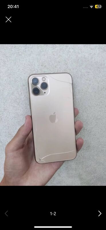 продам акк фф: IPhone 11 Pro, Колдонулган, 64 ГБ, Алтын, Заряддоочу түзүлүш, Каптама, 67 %
