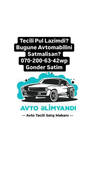 elektrik avtomobil: Tecili Pul Lazimdi? Bugune Avtomabilini Satmalisan? 070-200-63-42wp