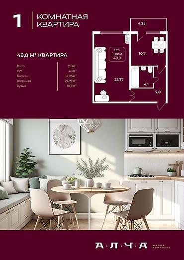 2 комнатные: 1 комната, 49 м² — 10