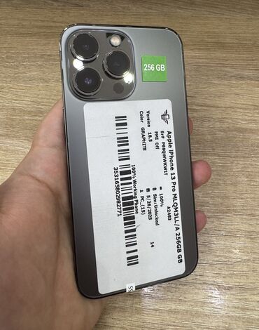 12 про макс цена бишкек бу: IPhone 13 Pro, Колдонулган, 256 ГБ, Jet Black, Коргоочу айнек, 100 %