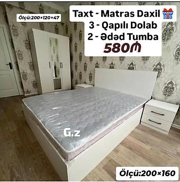 taxt tumba: Yataq otağı dəsti Komplekt: - Taxt (200×160) – matras daxildir - 3 — 1