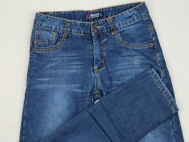 białe jeansy lee: Spodnie jeansowe, 14 lat, 164, stan - Dobry