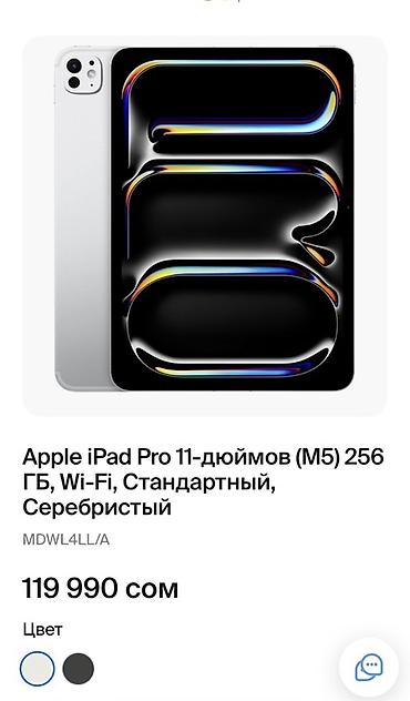mac mini 4: Apple iPad Pro 11″ (M5), Wi‑Fi, 256 ГБ, серебристый iPad заряжался — 1