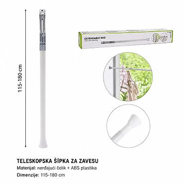 KMT Opružna šipka za zavesu 5201086 Teleskopska opružna šipka za