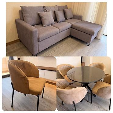 Digər mebel: RumiKünc divan və masa dəsti 4stulla. Satılır 650₼. Divan açılmır baza — 1