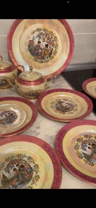 Çay dəstləri və servizlər: Çay dəsti, rəng - Qızılı, Farfor, 6 nəfərlik — 8