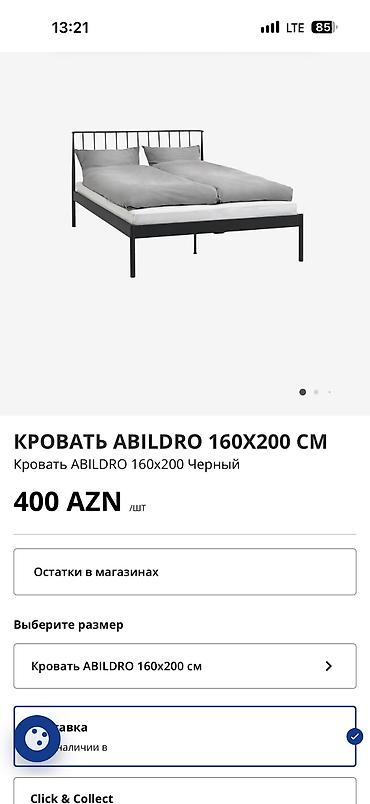 star mebel: Metall çarpayı çərçivəsi – minimalist dizayn - Rəng: mat qara - — 3
