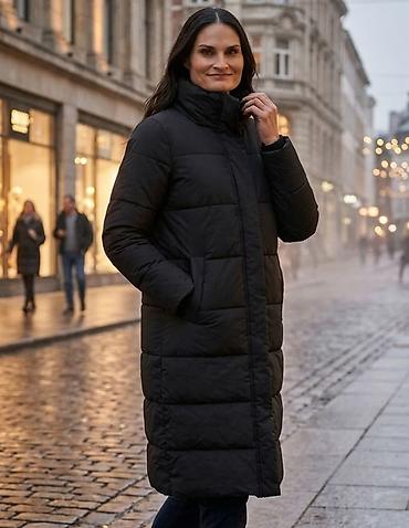 debeli markeri: Duga crna zimska jakna/puhasti kaput - Model: dugi puffer kaput do — 1