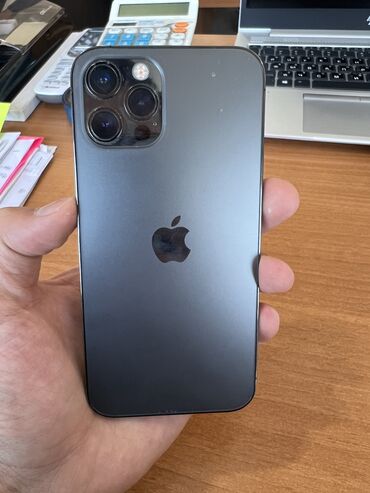 iphone 6a: IPhone 12 Pro, Колдонулган, 128 ГБ, Black Titanium, Коргоочу айнек, Каптама, 85 %