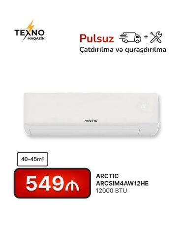 kondisioner balaca: Kondisioner 40-45 kv. m, Split sistem, Kredit yoxdur, Pulsuz quraşdırılma
