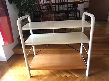 Police: Metalna polica sa tri nivoa - Konstrukcija: cevasti metalni ram bele — 7