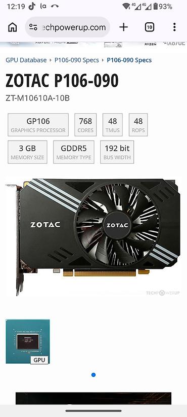 s21 plus ekran: ZOTAC NVIDIA GeForce P106-90 (P106-090) 3 (4) GB GDDR5 qrafik kartı - — 4