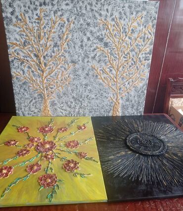 Şəkillər, tablolar: Tablo lar. Kətan üzərində işlənib. Təkcə boya deyil,Çoxlu işləmələr — 6