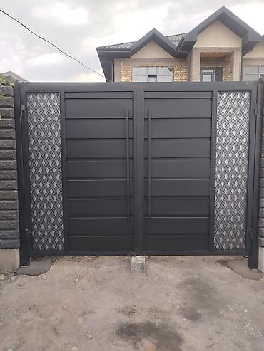 Металлические ворота и калитка в едином стиле - Конструкция at lalafo.kg Металлические ворота и калитка в едином стиле - Конструкция