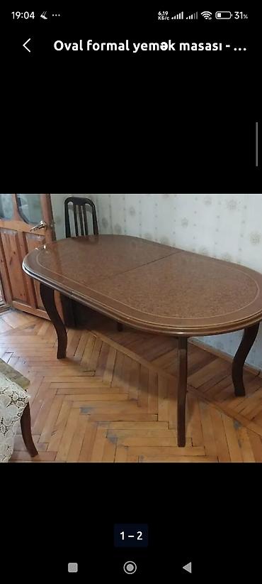 Masalar: Oval formal yemək masası - Forma: oval - Üst hissə: parlaq laklanmış — 1