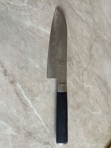 ложки вилки ножи: Кухонный нож. Shun Kai Япония.
Твердость 62ед. Дамаск б.у