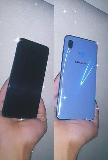 işlənmiş telefonlar a3: Samsung A30, 64 GB, rəng - Mavi, Barmaq izi, İki sim kartlı