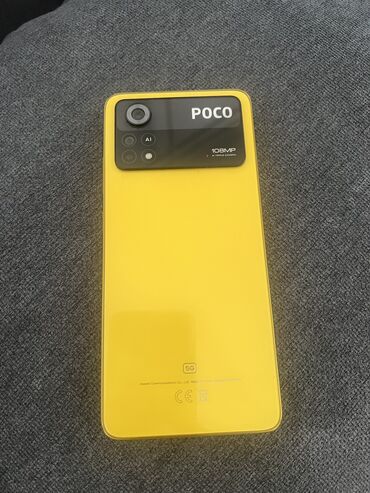 сотка телефон: Poco X4 Pro 5G, Колдонулган, 256 ГБ, түсү - Сары, 2 SIM
