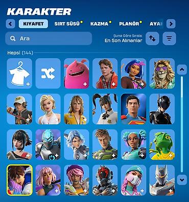 Другое: Fortnite Oyun hesab 738 skinli hesab 800V bucks var icinde 144 — 2